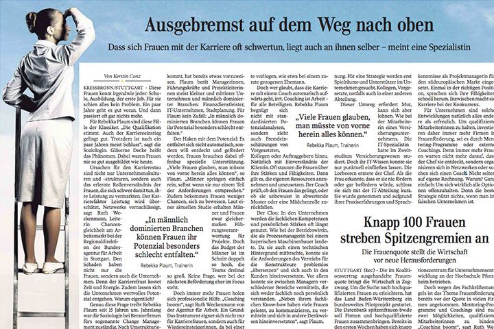 Rebekka Plaum in der Presse: Schwäbische Zeitung vom 14.0